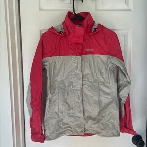 Marmot Women's Pink and Gray Rain Jacket S